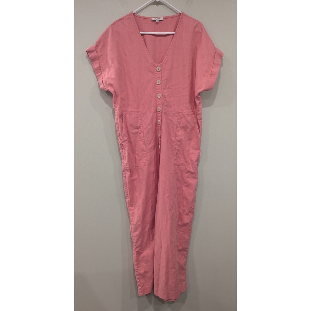 Madewell Pink Button-Front Jumpsuit